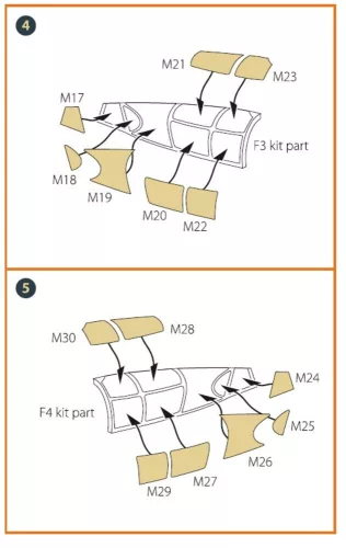 Clear Prop Accessories Me-410 B-1/U2/U4/R4 painting mask for Finemolds kits - kabin- és ablakmaszk