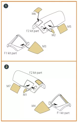 Clear Prop Accessories Fairey Delta 2 painting mask for Dora Wings kit - kabin- és ablakmaszk