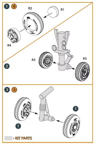 Clear Prop Accessories EMB-145 wheel set for A-model kits - kerékkészlet