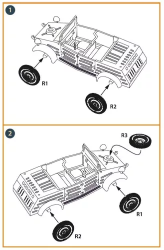 Clear Prop Accessories Kubelwagen type 82 Wheel set - kerékkészlet