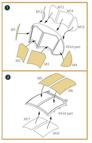 Clear Prop Accessories OV-1B Mohawk Pilot School painting mask for CP kit CP72038 – maszkoló