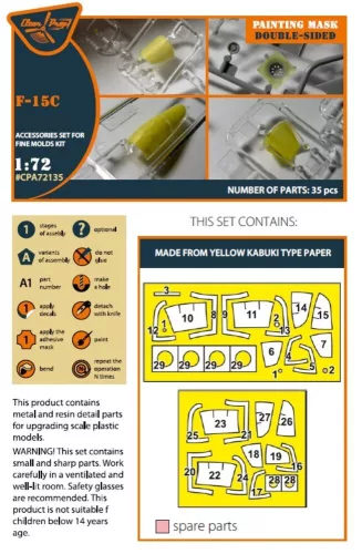 Clear Prop Accessories F-15C painting mask for Finemolds kits - kabin- és ablakmaszk