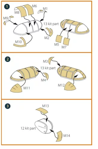 Clear Prop Accessories Arado Ar-240 painting mask for REVELL kit - kabin- és ablakmaszk