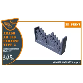   Clear Prop Accessories Arado Ar-240 exhausts type 2 for REVELL kit - kipufogócsonkok, 2. típus