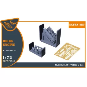   Clear Prop Accessories DH.88 Comet engine set 3D print - 3D nyomtatott motorkészlet