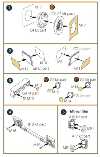 Clear Prop Accessories M1114 Up-armored HMMWV Frag 5 W/GPK Turret – ablak- és festőmaszk, T-Model maketthez