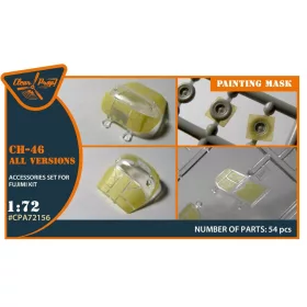   Clear Prop Accessories CH-46 painting mask for Fujimi kits - kabin- és ablakmaszk