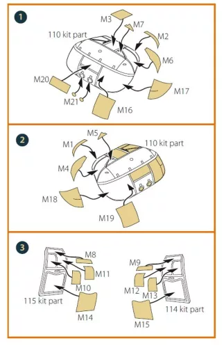 Clear Prop Accessories CH-46 painting mask for Fujimi kits - kabin- és ablakmaszk