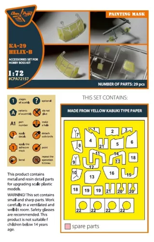 Clear Prop Accessories Ka-29 Helix-B painting mask for Hobby Boss kits - kabin- és ablakmaszk