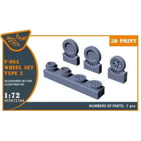   Clear Prop Accessories F-86A wheel set type 2 for CP kits - kerékkészlet, 2. típus, Clear Prop maketthez
