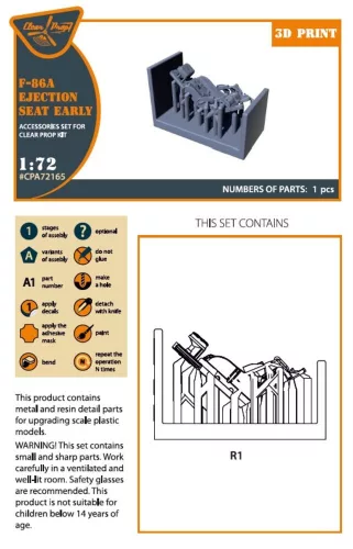 Clear Prop Accessories F-86A Ejection seat early for CP kits - korai katapultülés