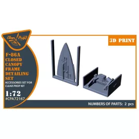   Clear Prop Accessories F-86A Closed canopy frame detailing set for CP kits - zárt kabintetőkeret-részletező készlet