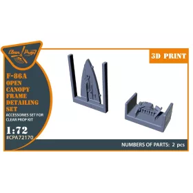   Clear Prop Accessories F-86A Open canopy frame detailing set for CP kits - nyitott kabintetőkeret-részletező készlet