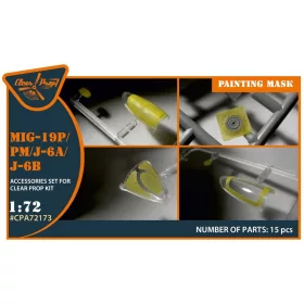   Clear Prop Accessories MiG-19P/PM/J-6A/J-6B painting mask for CP kits - kabin- és ablakmaszk