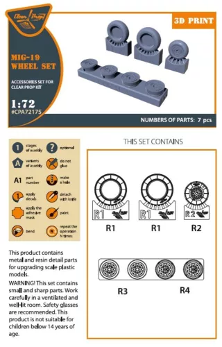 Clear Prop Accessories MiG-19 wheel set for CP kits - kerékkészlet