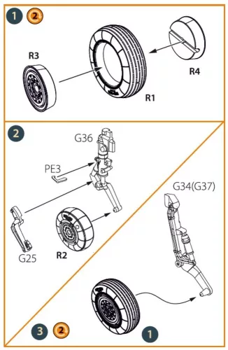 Clear Prop Accessories MiG-19 wheel set for CP kits - kerékkészlet