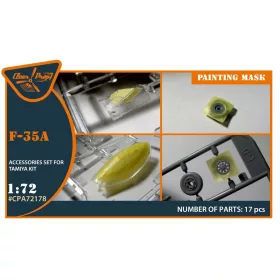   Clear Prop Accessories F-35A painting mask for Tamiya kit - kabin- és ablakmaszk