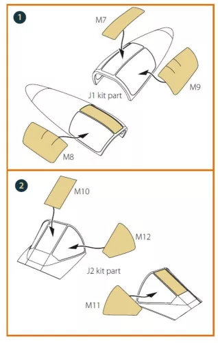 Clear Prop Accessories A2D-1 Skyshark painting mask for CP kits - kabin- és ablakmaszk