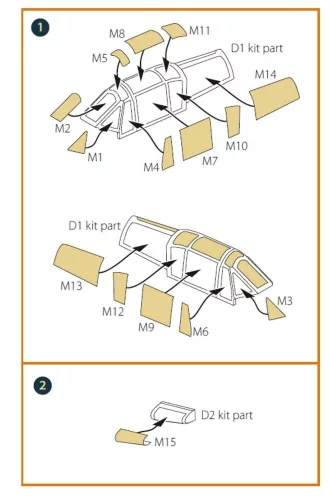 Clear Prop Accessories Ki-61-II, Ki-100-I painting mask for Finemolds FP17,FP19 kits - kabin- és ablakmaszk, Fine Molds FP17