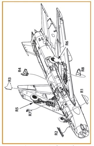Clear Prop Accessories MiG-19 undercarriage covers for CP kits - futóműajtók