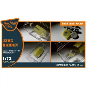   Clear Prop Accessories J2M3 Raiden painting mask for Hasegawa kits - kabin- és ablakmaszk
