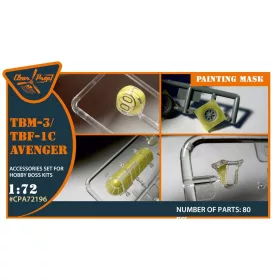   Clear Prop Accessories TBM-3/TBF-1C Avenger painting mask for Hobby Boss kit - kabin- és ablakmaszk