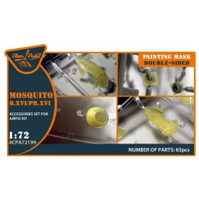   Clear Prop Accessories Mosquito B.XVI/PRXVI double-sided painting mask for Airfix kit - kétoldalas kabinmaszk