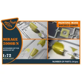   Clear Prop Accessories Mirage 2000B/N double-sided painting mask for Modelsvit kit - kétoldalas kabinmaszk