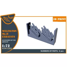   Clear Prop Accessories Welington Mk.II exhausts for Airfix kits - Wellington Mk.II – kipufogócsonkok
