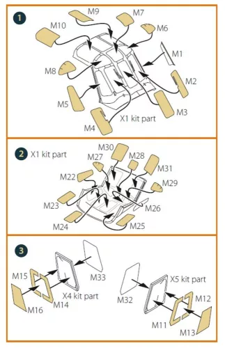 Clear Prop Accessories Wessex HC.2 double-sided painting mask for Airfix kit - kétoldalas kabinmaszk