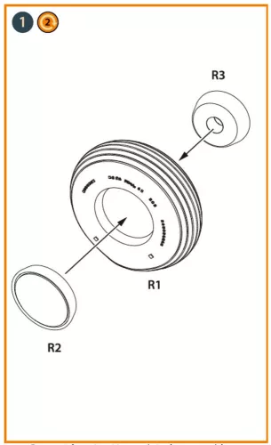 Clear Prop Accessories Ki-46 Wheel set - kerékkészlet