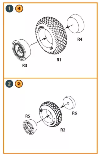 Clear Prop Accessories B-29 Wheels set (weighted) - terhelt állapotú kerékkészlet
