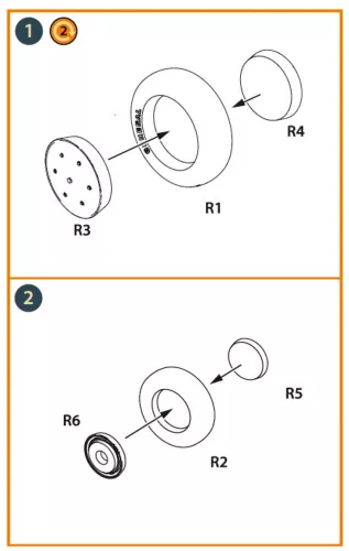 Clear Prop Accessories Vanguard P-66/Mk.1/J10 Wheels set for Dora Wings - kerékkészlet