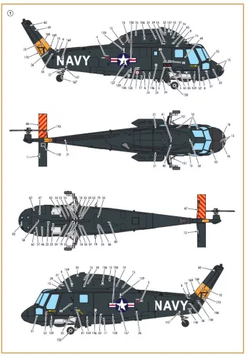 Clear Prop Accessories UH-2/SH-2 Seasprite (early version) technical stencils - korai változat, műszaki stencil- és adatfelirat-matricák