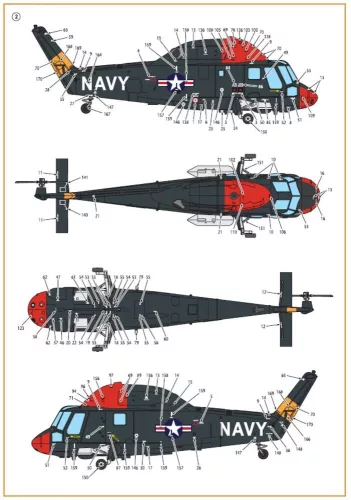 Clear Prop Accessories UH-2/SH-2 Seasprite (early version) technical stencils - korai változat, műszaki stencil- és adatfelirat-matricák
