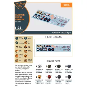   Clear Prop Accessories Gloster E28/39 Pioneer decal set - matricakészlet