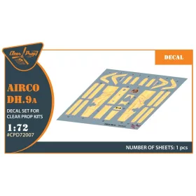   Clear Prop Accessories Airco DH.9a decal set for CP kits - matricakészlet