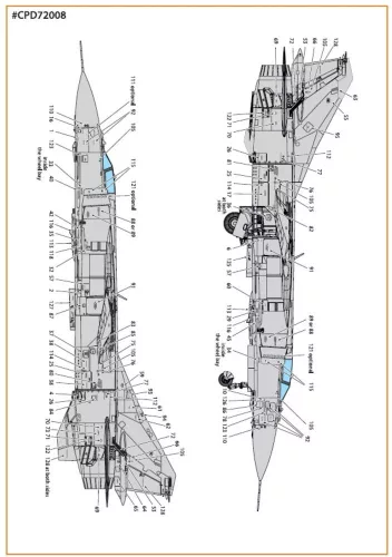 Clear Prop Accessories MiG-23ML, MLA, MLD, P, MLAE standard stencils for CP kits and other - szabványos stencil- és adatfelirat-matricák