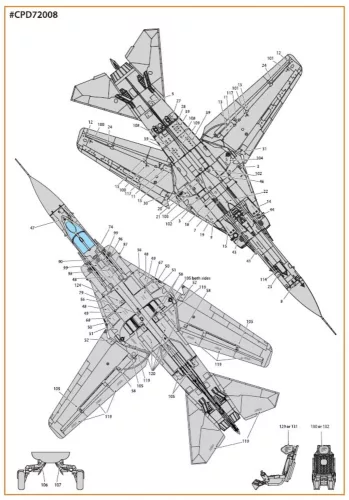 Clear Prop Accessories MiG-23ML, MLA, MLD, P, MLAE standard stencils for CP kits and other - szabványos stencil- és adatfelirat-matricák