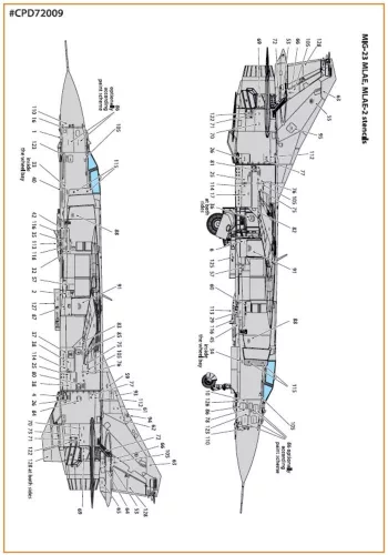 Clear Prop Accessories MiG-23ML, MLA, MLD, P, MLAE – szabványos angol nyelvű stencil- és adatfelirat-matricák