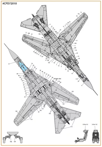 Clear Prop Accessories MiG-23ML, MLA standard stencils for grey paint schemes for CP kits and other - szabványos stencil- és adatfelirat-matricák szürke festésekhez