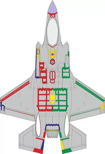 Eduard Accessories F-35A RAM panels early 1/72 TAMIYA - korai RAM-panelek festőmaszkja