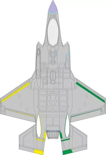 Eduard Accessories F-35A RAM panels late 1/72 TAMIYA - késői RAM-panelek festőmaszkja