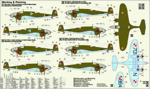 MisterCraft PZL P-37B Los II 1:72 repülőgép makett – MisterCraft D-08