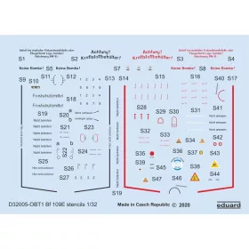   Eduard Accessories Bf 109E stencils for Eduard - stencil- és adatfelirat-matricák