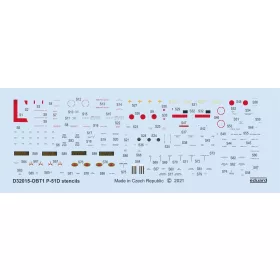   Eduard Accessories P-51D stencils for REVELL/TAMIYA - stencil- és adatfelirat-matricák