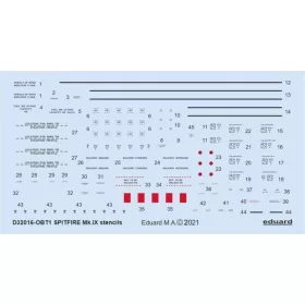   Eduard Accessories Spitfire Mk.IX stencils for TAMIYA/REVELL - stencil- és adatfelirat-matricák
