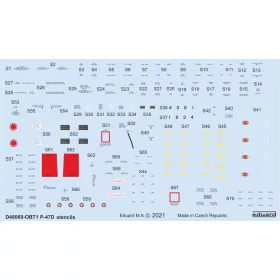   Eduard Accessories P-47D stencils for Eduard,Tamiya - stencil- és adatfelirat-matricák