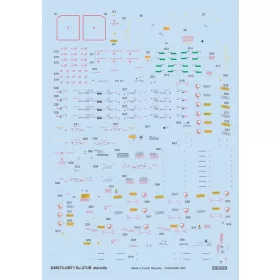   Eduard Accessories Su-27UB stencils 1/48 for ACADEMY/KITTY HAWK/GWH - stencil- és adatfelirat-matricák