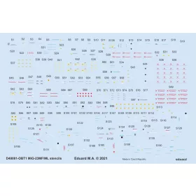   Eduard Accessories MiG-23MF/ML stencils 1/48 for TRUMPETER - stencil- és adatfelirat-matricák